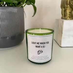 Candle Gift for Boyfriend / Husband: Light Me When... BJ 3 Inch Wine Bottle